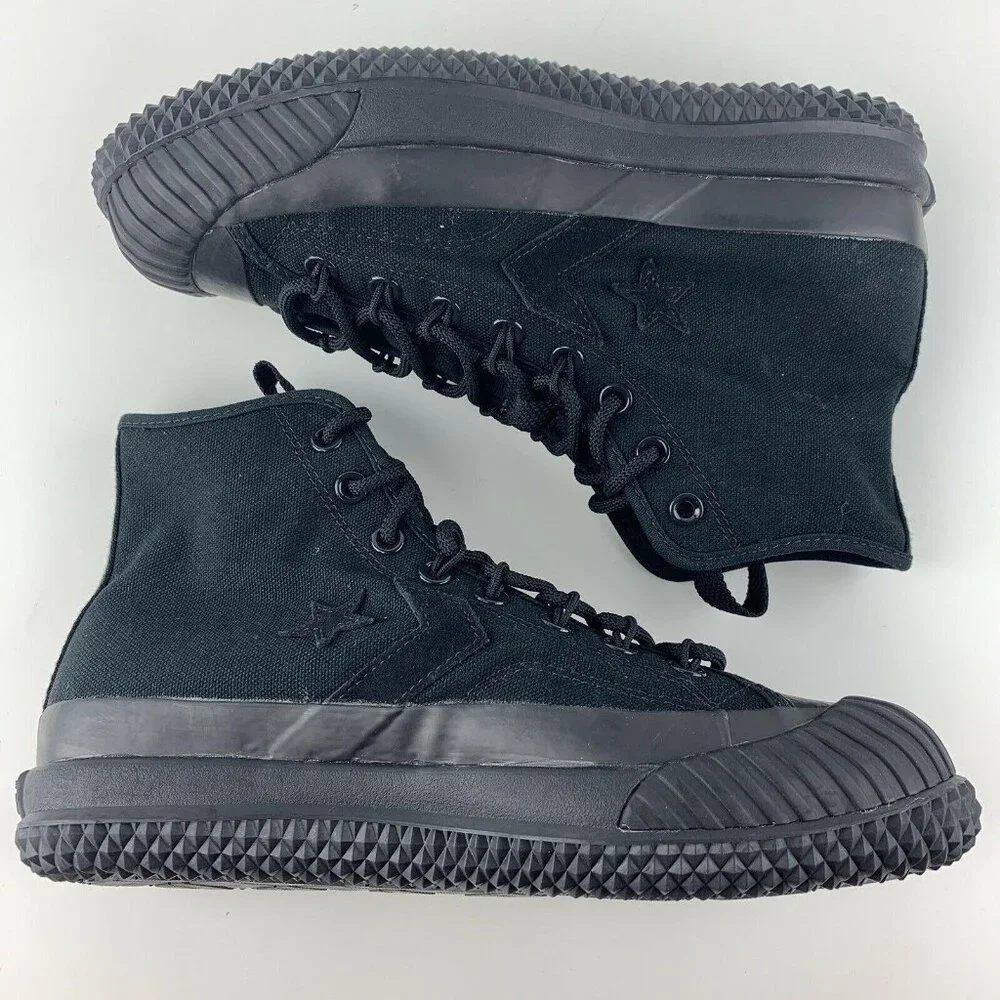 Converse High Tops Mens Size 9 Bosey MC Womens 10.5 Triple Black Water Repellent